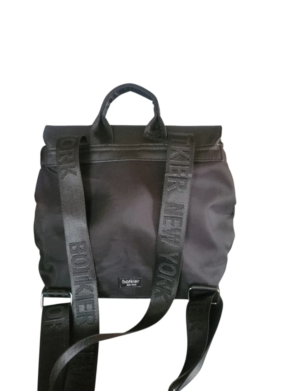 Botkier NY Black Mini Trigger Nylon and Faux Leather Top-Handle  Backpack